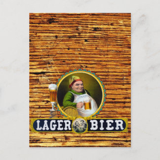 ヴィンテージ1879 Lager Bier on Oak Wood ポストカード