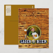 ヴィンテージ1879 Lager Bier on Oak Wood ポストカード (正面/裏面)