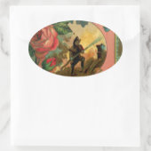 ヴィンテージ1880の消防士のアートワーク 楕円形シール (バッグ)