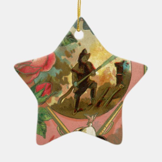 ヴィンテージ1880の消防士の戦闘機カバー セラミックオーナメント (正面)