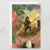 ヴィンテージ1880の消防士の戦闘機カバー 便箋 (正面/裏面)