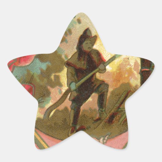 ヴィンテージ1880の消防士の戦闘機カバー 星シール (正面)