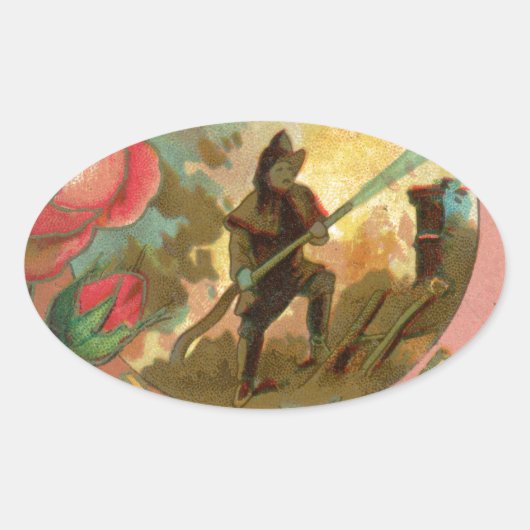ヴィンテージ1880の消防士の戦闘機カバー 楕円形シール (正面)