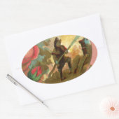 ヴィンテージ1880の消防士の戦闘機カバー 楕円形シール (封筒)