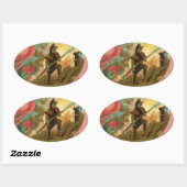 ヴィンテージ1880の消防士の戦闘機カバー 楕円形シール (シート)