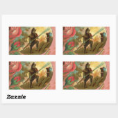 ヴィンテージ1880の消防士の戦闘機カバー 長方形シール (シート)