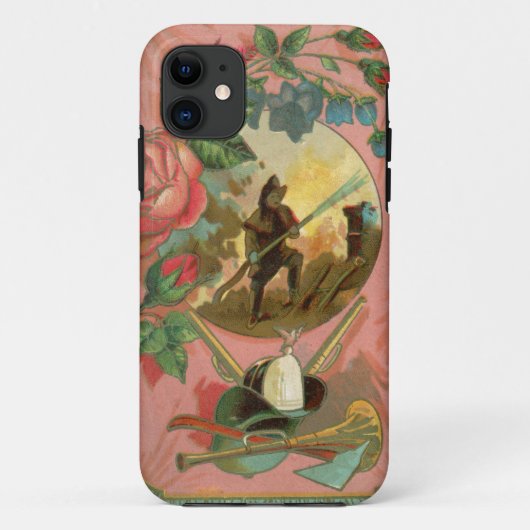 ヴィンテージ1880の消防士の戦闘機カバー Case-Mate iPhoneケース (裏面)