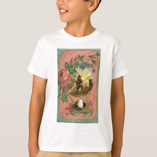 ヴィンテージ1880の消防士の戦闘機カバー Tシャツ (正面)