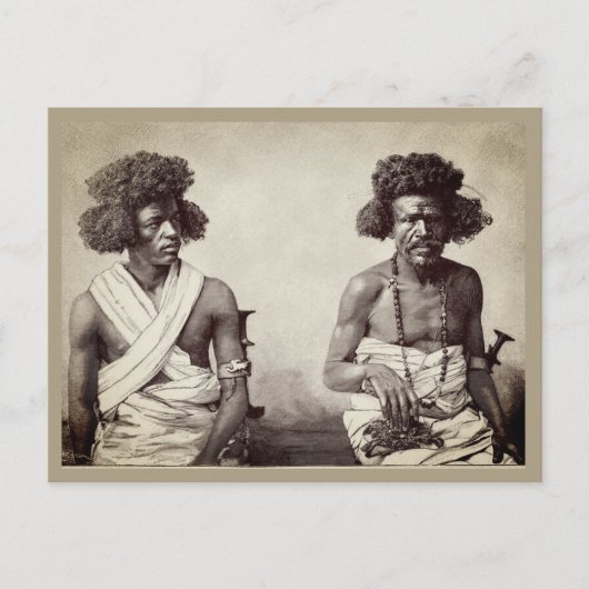 ヴィンテージ1880の黒人頭髪ファッションはがき ポストカード (正面)