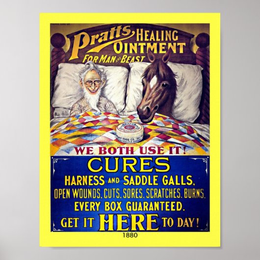 ヴィンテージ1880馬の塗布剤：プラットホース軟膏 ポスター (正面)