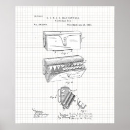 ヴィンテージ1881 Ammoカートリッジボックス特許 ポスター