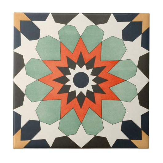 ヴィンテージ1884の装飾用の陶磁器の芸術の星 タイル (正面)