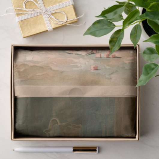 ヴィンテージ1888母とベビー、復元されたデコページ 薄葉紙 (ギフト)