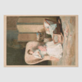 ヴィンテージ1888母とベビー、復元されたデコページ 薄葉紙 (正面)