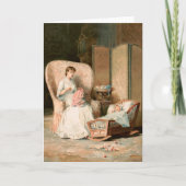 ヴィンテージ1888母と眠るベビー,復元 カード (正面)