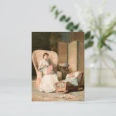 ヴィンテージ1888母と眠るベビー，復元 ポストカード (スタンド正面)