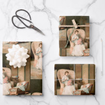 ヴィンテージ1888母と眠るベビー，復元