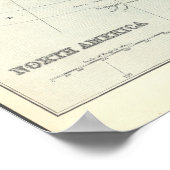 ヴィンテージ1890の地図北米統一された州 ポスター (角)