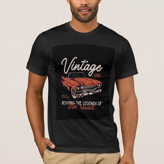 ヴィンテージ1890クラシックレトロ車 – 車の Tシャツ (正面)