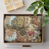 ヴィンテージ1890ビクトリアン年の牧歌的な情景パターン 薄葉紙 (ギフト)