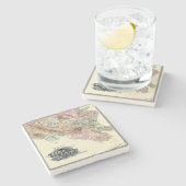 ヴィンテージ1890マリン郡の地図 ストーンコースター (横)