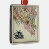 ヴィンテージ1890マリン郡の地図 メタルオーナメント (右)