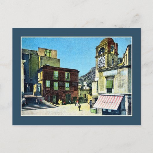 ヴィンテージ1890年代カプリラピアッツァ ポストカード (正面)