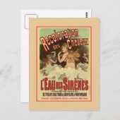 ヴィンテージ1890年代マーメイドフランスのヘアカラー広告 ポストカード (正面/裏面)