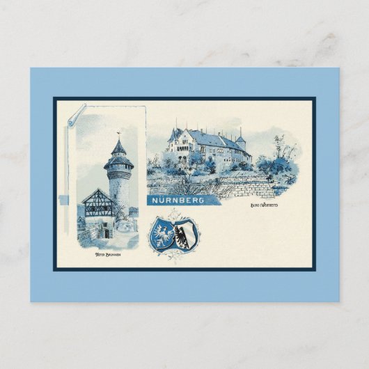 ヴィンテージ1890年代リトヌエルンベルクニュルンベルク ポストカード (正面)