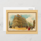 ヴィンテージ1890sアートリトロンドンホテルメトロポール ポストカード (正面/裏面)
