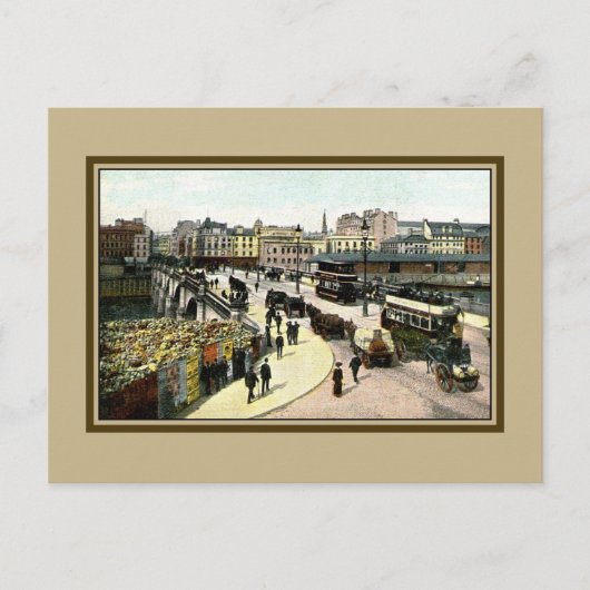 ヴィンテージ1890sグラスゴーブリッジグラスゴースコットランド ポストカード (正面)