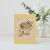 ヴィンテージ1891年6月の美しい子供のスケッチ ポストカード (スタンド正面)