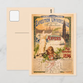 ヴィンテージ1894アントワープ万博 ポストカード (正面/裏面)