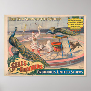 ヴィンテージ1895ブラザーズ・サーカスを販売 ポスター