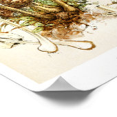 ヴィンテージ1895マッシュルームブラウンキャップアートプリント ポスター (角)