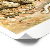 ヴィンテージ1895マッシュルームブラウンホワイトアートプリント ポスター (角)