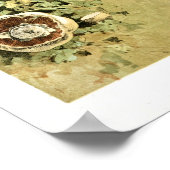 ヴィンテージ1895マッシュルームホワイトブラウンアートプリント ポスター (角)