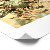 ヴィンテージ1895マッシュルームルシュラブラウンアートプリント ポスター (角)