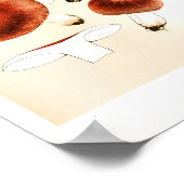 ヴィンテージ1895マッシュルームルシュラレッドアートプリント ポスター (角)