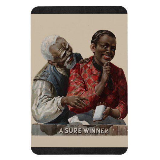 ヴィンテージ1895葉巻とアフリカ系アメリカ人 マグネット (縦)
