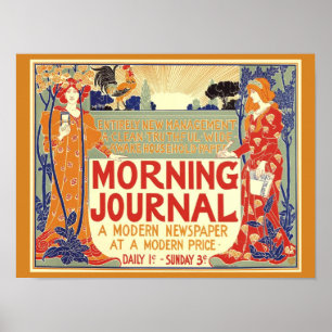 ヴィンテージ1895 MORNING JOURNAL新聞表紙 ポスター