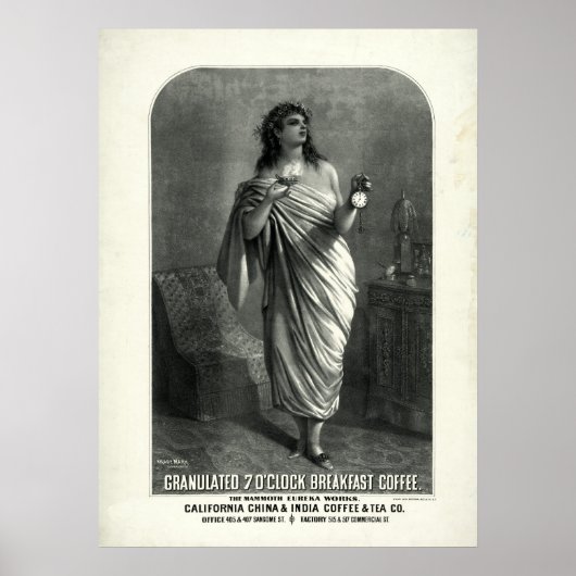 ヴィンテージ1896コーヒー広告 ポスター (正面)