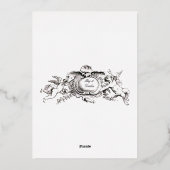 ヴィンテージ1897アールデコまたはアールヌーボーピーコック 箔招待状 (裏面)