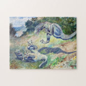 ヴィンテージ1897チャールズナイトによる恐竜の戦い ジグソーパズル (横)