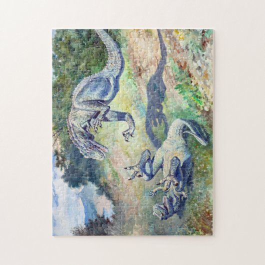 ヴィンテージ1897チャールズナイトによる恐竜の戦い ジグソーパズル (縦)