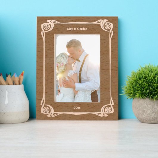 ヴィンテージ1898アールデコまたはアールヌーボー レーザー彫刻フレーム