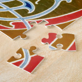 ヴィンテージ1898アールヌーボーピーコックバイジスバート・コンバズ ジグソーパズル (側面)