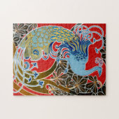 ヴィンテージ1898アールヌーボーピーコックバイジスバート・コンバズ ジグソーパズル (横)