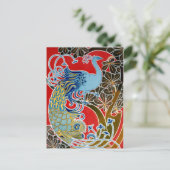 ヴィンテージ1898アールヌーボーピーコックバイジスバート・コンバズ ポストカード (スタンド正面)