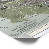 ヴィンテージ1898カンバからの南カリフォルニアの地図 ポスター (角)